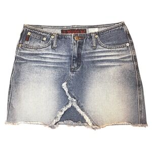 Mudd Denim Mini Skirt Jrs Sz 9 29x14 Low Rise Y2K 2000s Vintage Gen Z Aesthetic